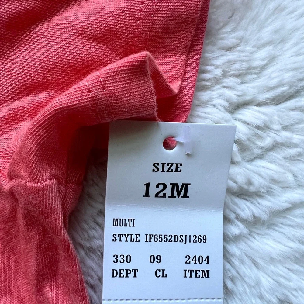 Dr Seuss Thing 1 Thing 2 Coral Pink Baby Bodysuit Size 12M IF6552DSJ1269 NWT